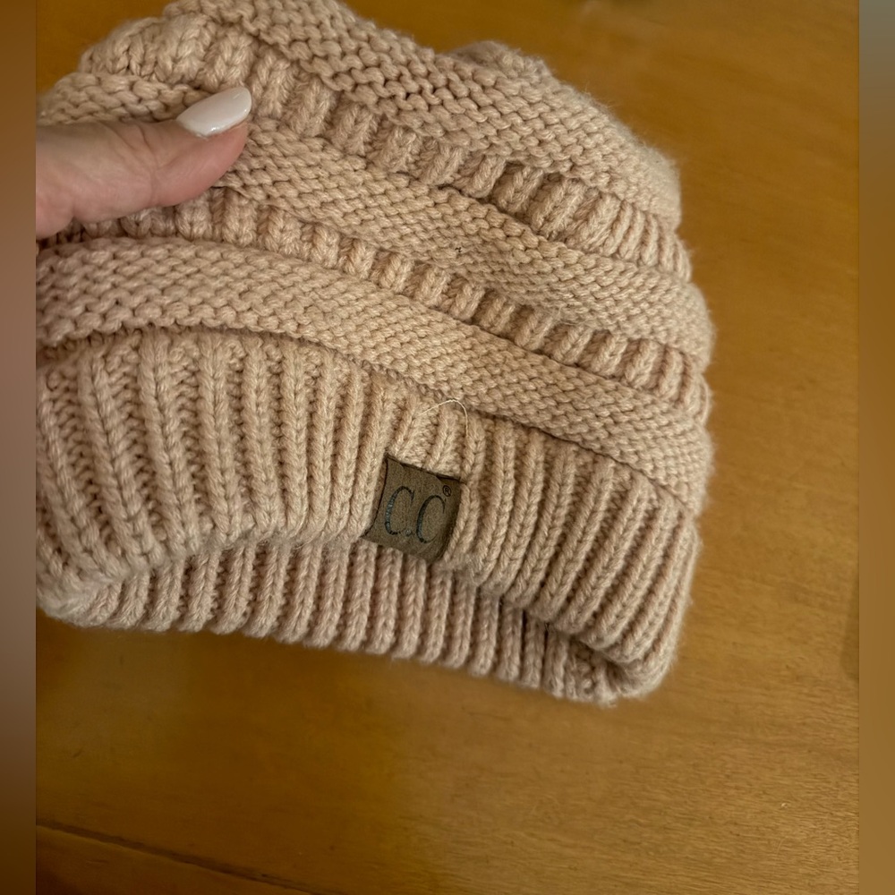 Cozy Knit Beanie knitted in pink one size